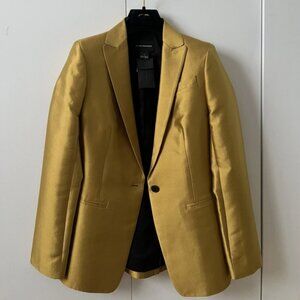 Club Monaco Wool Silk Metallic Gold Blazer Size 4